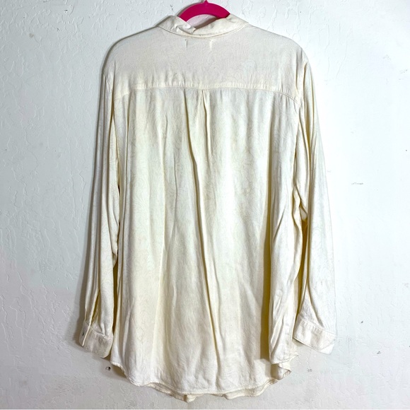 Soft Surroundings Button Front Long Sleeve Tunic Top XL Tencel Rayon Cut 7322 - Picture 2 of 10